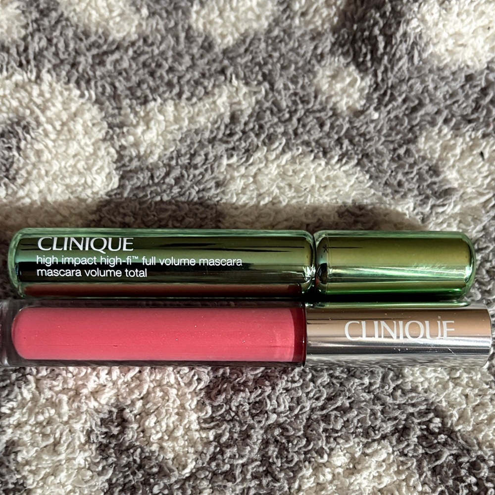 Clinique Pink Lip Gloss & Green High Impact Mascara